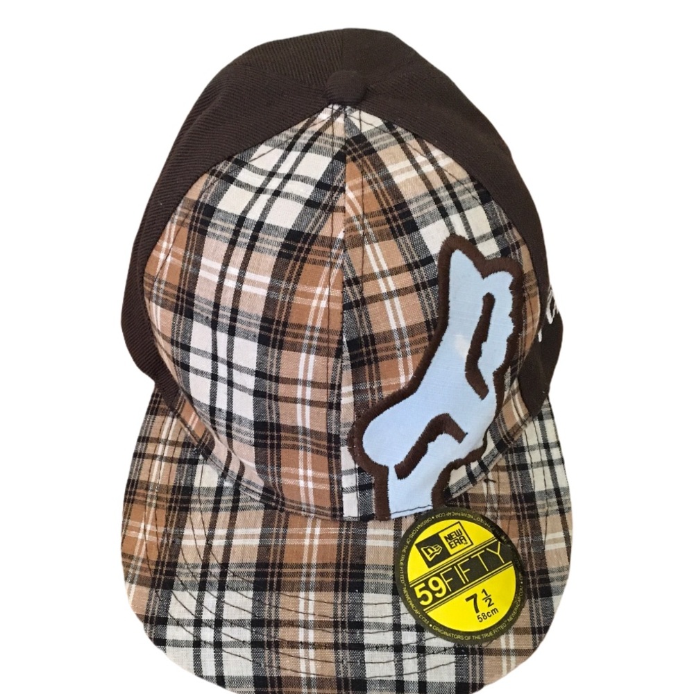 Fox Ball Cap/Hat Plaid Brown